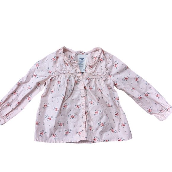 2T OshKosh B'Gosh Toddler Girl Pink Floral Blouse - Picture 2 of 4